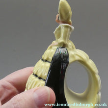 Load image into Gallery viewer, Group of SIX Carlton Ware Crinoline Lady Ceramic Napkin Rings, c 1935
