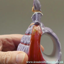 Load image into Gallery viewer, Group of SIX Carlton Ware Crinoline Lady Ceramic Napkin Rings, c 1935
