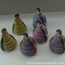 Load image into Gallery viewer, Group of SIX Carlton Ware Crinoline Lady Ceramic Napkin Rings, c 1935
