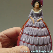 Load image into Gallery viewer, Group of SIX Carlton Ware Crinoline Lady Ceramic Napkin Rings, c 1935

