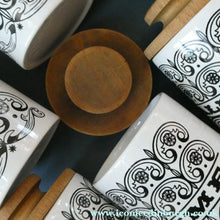 Load image into Gallery viewer, Group of SIX Vintage 1960s HORNSEA POTTERY Larger Size SPICE JARS Stylish C-Scroll Pattern
