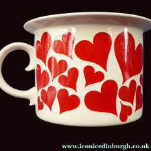 Load image into Gallery viewer, GUSTAVSBERG, Sweden. Rare 1960s Massive Oversized Cup with Red Love Hearts Decoration
