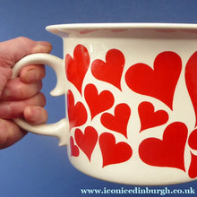 Load image into Gallery viewer, GUSTAVSBERG, Sweden. Rare 1960s Massive Oversized Cup with Red Love Hearts Decoration
