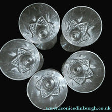 Load image into Gallery viewer, Set of FIVE Vintage EDINBURGH CRYSTAL Liqueur or Sherry Glasses
