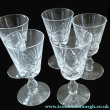 Load image into Gallery viewer, Set of FIVE Vintage EDINBURGH CRYSTAL Liqueur or Sherry Glasses
