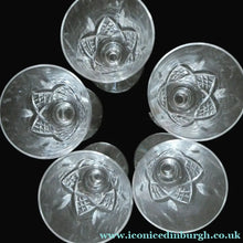 Load image into Gallery viewer, Set of FIVE Vintage EDINBURGH CRYSTAL Liqueur or Sherry Glasses

