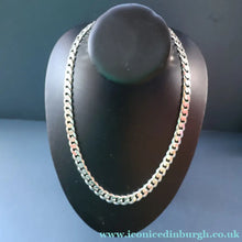 Load image into Gallery viewer, Heavy Sterling Silver Flat Curb Linked Chain. Marked 925 on the Claw Catch
