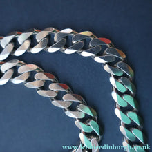 Load image into Gallery viewer, Heavy Sterling Silver Flat Curb Linked Chain. Marked 925 on the Claw Catch
