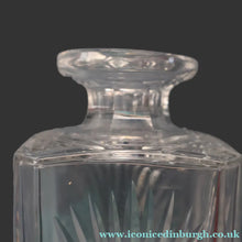 Load image into Gallery viewer, Heavy Square Cut EDINBURGH CRYSTAL Decanter with Faceted Heavy Globe Stopper. STAR OF EDINBURGH. 10 inches
