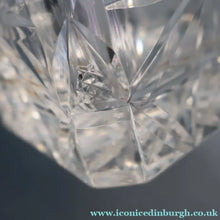 Load image into Gallery viewer, Heavy Square Cut EDINBURGH CRYSTAL Decanter with Faceted Heavy Globe Stopper. STAR OF EDINBURGH. 10 inches
