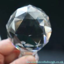 Load image into Gallery viewer, Heavy Square Cut EDINBURGH CRYSTAL Decanter with Faceted Heavy Globe Stopper. STAR OF EDINBURGH. 10 inches
