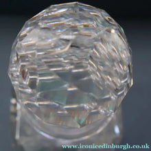 Load image into Gallery viewer, Heavy Square Cut EDINBURGH CRYSTAL Decanter with Faceted Heavy Globe Stopper. STAR OF EDINBURGH. 10 inches
