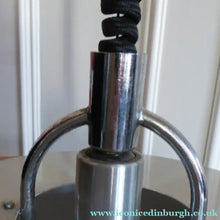 Load image into Gallery viewer, HERCULES Lamp. 1970s BRUSHED ALUMINIUM Hanging Light Shade with Rise and Fall Mechanism
