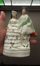 Load image into Gallery viewer, GENUINE Victorian 19th Century Minatirue Staffordshire Figurine of a Couple
