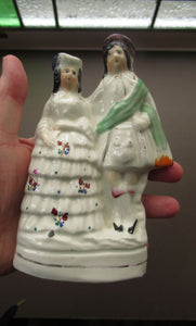 GENUINE Victorian 19th Century Minatirue Staffordshire Figurine of a Couple