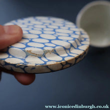 Load image into Gallery viewer, Highly Collectable 1930s Maling Pottery Blue COBBLESTONE Lidded Spice Jar: SPICE - British Ceramics
