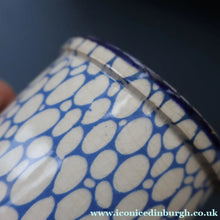 Load image into Gallery viewer, Highly Collectable 1930s Maling Pottery Blue COBBLESTONE Lidded Spice Jar: SPICE - British Ceramics
