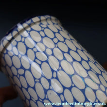 Load image into Gallery viewer, Highly Collectable 1930s Maling Pottery Blue COBBLESTONE Lidded Spice Jar: SPICE - British Ceramics
