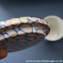 Load image into Gallery viewer, Highly Collectable 1930s Maling Pottery Blue COBBLESTONE Lidded Spice Jar: SPICE - British Ceramics
