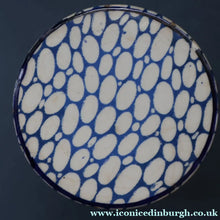 Load image into Gallery viewer, Highly Collectable 1930s Mailing Pottery Blue COBBLESTONE Lidded Spice Jar: PEPPER
