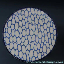 Load image into Gallery viewer, Highly Collectable 1930s Mailing Pottery Blue COBBLESTONE Lidded Storage Canister: LENTILS
