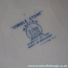 Load image into Gallery viewer, Highly Collectable 1930s Mailing Pottery Blue COBBLESTONE Lidded Storage Canister: PEAS
