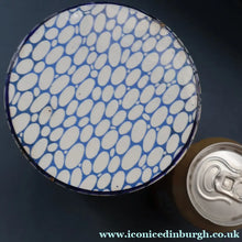 Load image into Gallery viewer, Highly Collectable 1930s Mailing Pottery Blue COBBLESTONE Lidded Storage Canister: RICE
