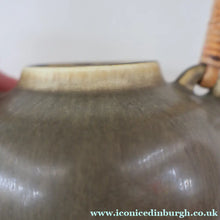Load image into Gallery viewer, Highly Collectable 1960s DANISH ART POTTERY. Teapot with Wicker Handle. Designed by Frode Blichfeldt Bahnsen for Palshus
