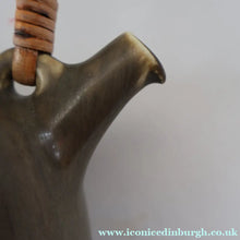 Load image into Gallery viewer, Highly Collectable 1960s DANISH ART POTTERY. Teapot with Wicker Handle. Designed by Frode Blichfeldt Bahnsen for Palshus
