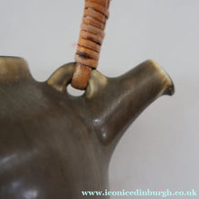 Load image into Gallery viewer, Highly Collectable 1960s DANISH ART POTTERY. Teapot with Wicker Handle. Designed by Frode Blichfeldt Bahnsen for Palshus
