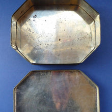 Load image into Gallery viewer, Rare 1920s Early Art Nouveau Toffee Tin by HORNER. Lid Decorated with Waterlilies and Dragonfly Motif
