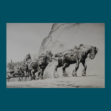 Load image into Gallery viewer, Original Etching by GEORGE SOPER (1870 - 1942). The Quarry Team. Published 1922. Signed in Pencil
