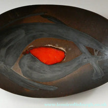 Load image into Gallery viewer, HUGE 1950s CHELSEA Studio Pottery Footed Shallow Bowl. Hand-Painted Abstract Design
