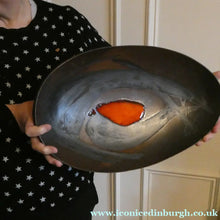 Load image into Gallery viewer, HUGE 1950s CHELSEA Studio Pottery Footed Shallow Bowl. Hand-Painted Abstract Design
