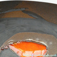 Load image into Gallery viewer, HUGE 1950s CHELSEA Studio Pottery Footed Shallow Bowl. Hand-Painted Abstract Design

