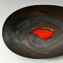 Load image into Gallery viewer, HUGE 1950s CHELSEA Studio Pottery Footed Shallow Bowl. Hand-Painted Abstract Design
