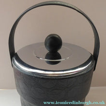 Load image into Gallery viewer, 1970s Ice Bucket. White Plastic Interior with Embossed Black Polka Dot Exterior
