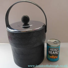 Load image into Gallery viewer, 1970s Ice Bucket. White Plastic Interior with Embossed Black Polka Dot Exterior
