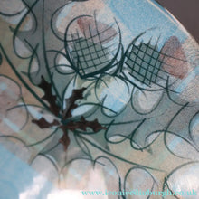 Load image into Gallery viewer, HUGE Scottish TAIN POTTERY Glenaldie Harvest Stoneware Bowl. With Hand Painted Plaid and Thistles Decoration. 10 1/4 inches diameter
