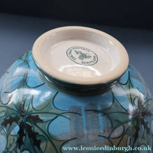 Load image into Gallery viewer, HUGE Scottish TAIN POTTERY Glenaldie Harvest Stoneware Bowl. With Hand Painted Plaid and Thistles Decoration. 10 1/4 inches diameter
