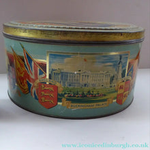 Load image into Gallery viewer, HUGE Vintage 1930s Co-op Commemorative CORONATION  Biscuit Tin for George VI and Queen Elizabeth
