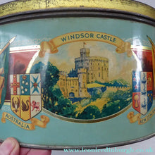 Load image into Gallery viewer, HUGE Vintage 1930s Co-op Commemorative CORONATION  Biscuit Tin for George VI and Queen Elizabeth
