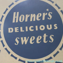 Load image into Gallery viewer, HUGE Vintage 1950s HORNER Delicious Sweets Tin. Fabulous Abstract - Festival of Britain Inspired Atomic Design
