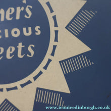 Load image into Gallery viewer, HUGE Vintage 1950s HORNER Delicious Sweets Tin. Fabulous Abstract - Festival of Britain Inspired Atomic Design
