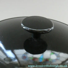 Load image into Gallery viewer, LARGE Vintage Black Enamel Cast Iron Lidded Casserole Pot
