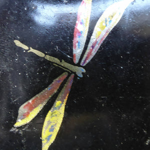 Rare 1920s Early Art Nouveau Toffee Tin by HORNER. Lid Decorated with Waterlilies and Dragonfly Motif