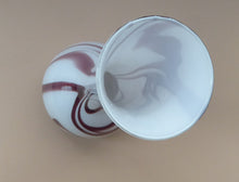 Load image into Gallery viewer, Tall 1960s Italian V.B Opaline ZEBRA Stripe Glass Vase
