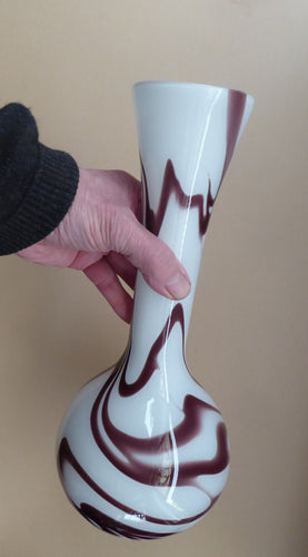all 1960s Italian V.B Opaline ZEBRA Stripe Glass Vase