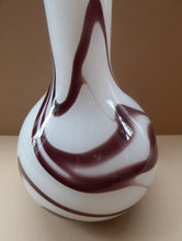 Load image into Gallery viewer, Tall 1960s Italian V.B Opaline ZEBRA Stripe Glass Vase
