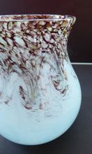 Load image into Gallery viewer, 1930s Monart Glass Vase Blue with Gold Aventurine
